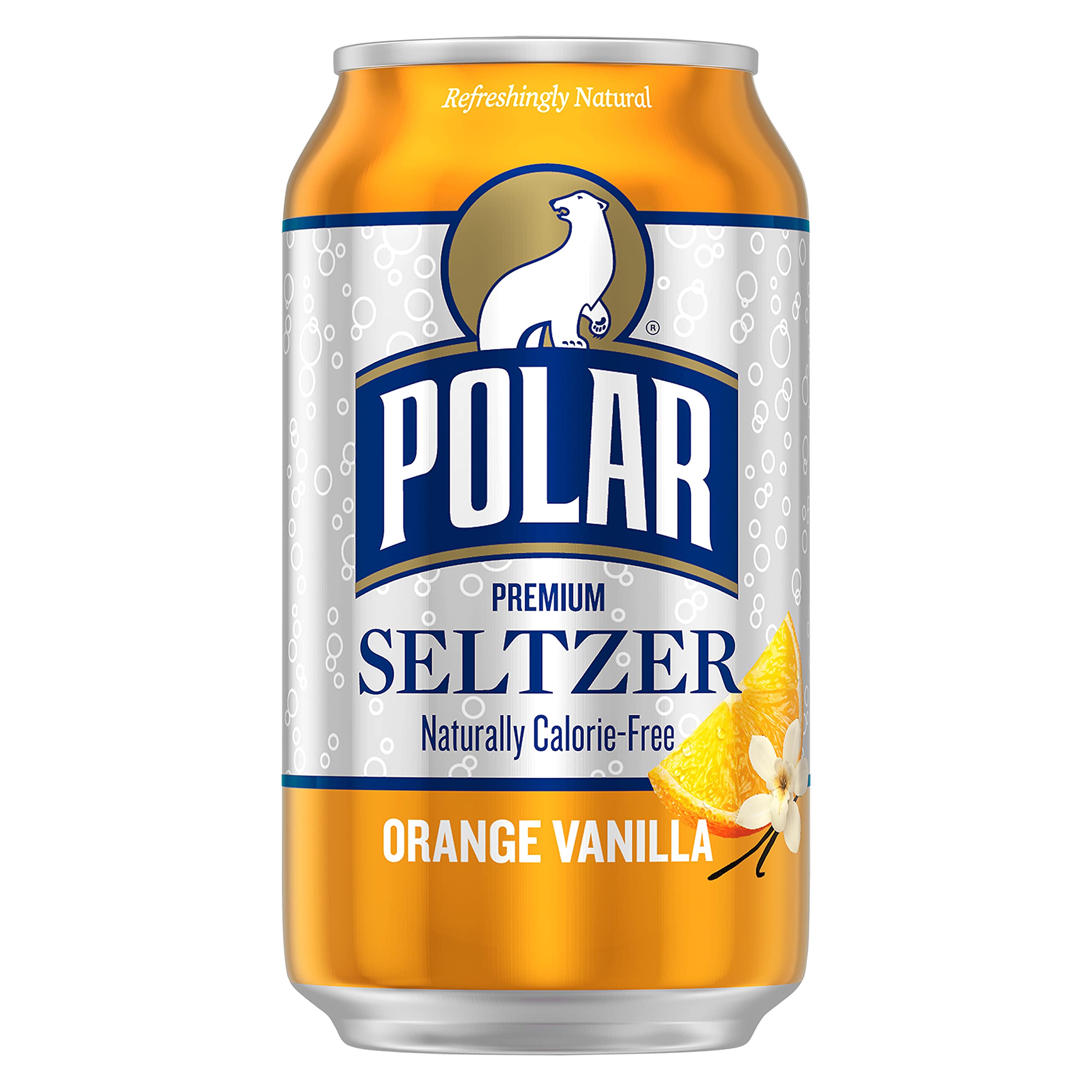 Polar Seltzer 18-pack cans shown for convenient multi-pack hydration.