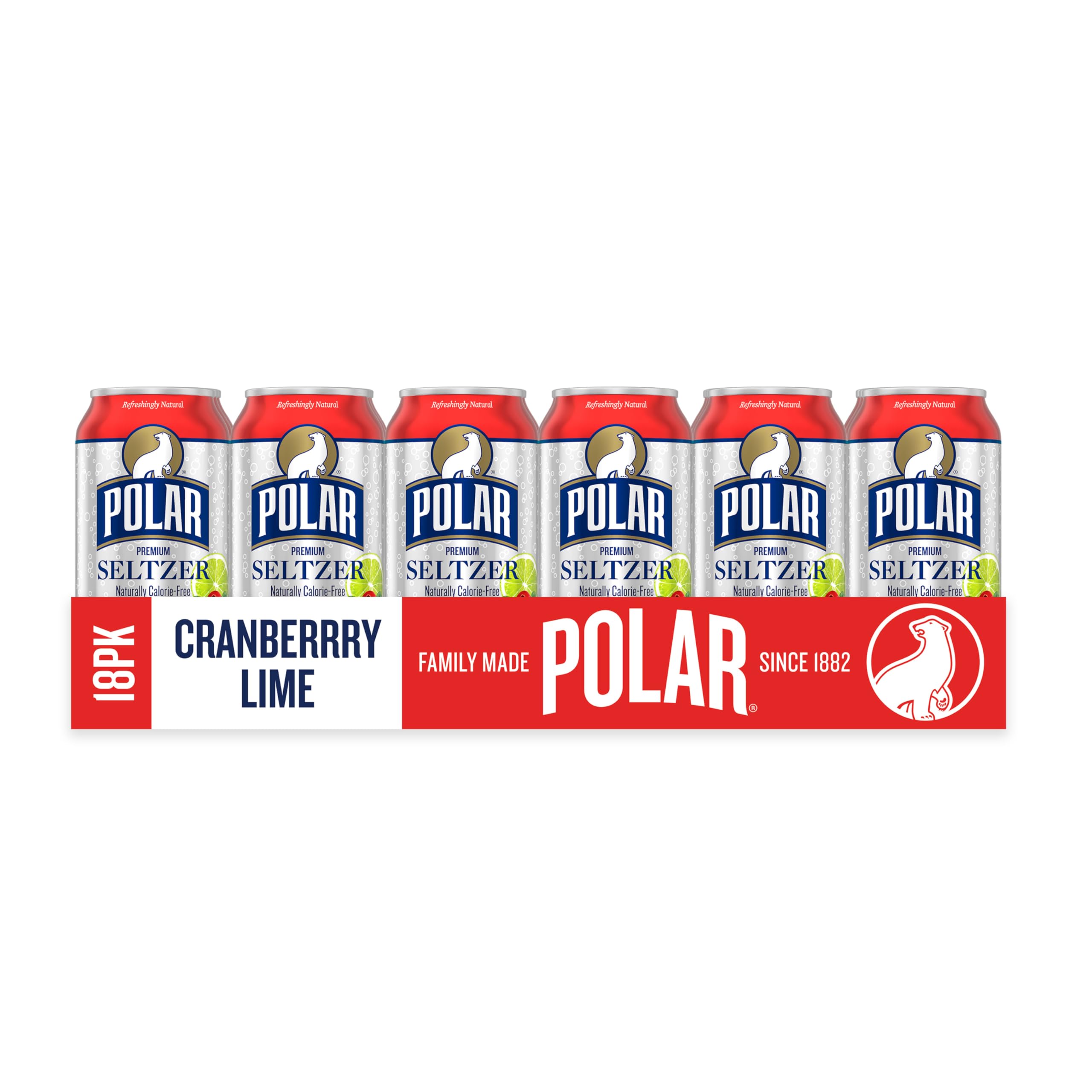 Close-up of Polar Seltzer Cranberry Lime bubbles highlighting natural flavors