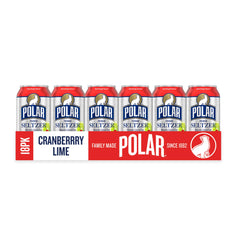 Close-up of Polar Seltzer Cranberry Lime bubbles highlighting natural flavors