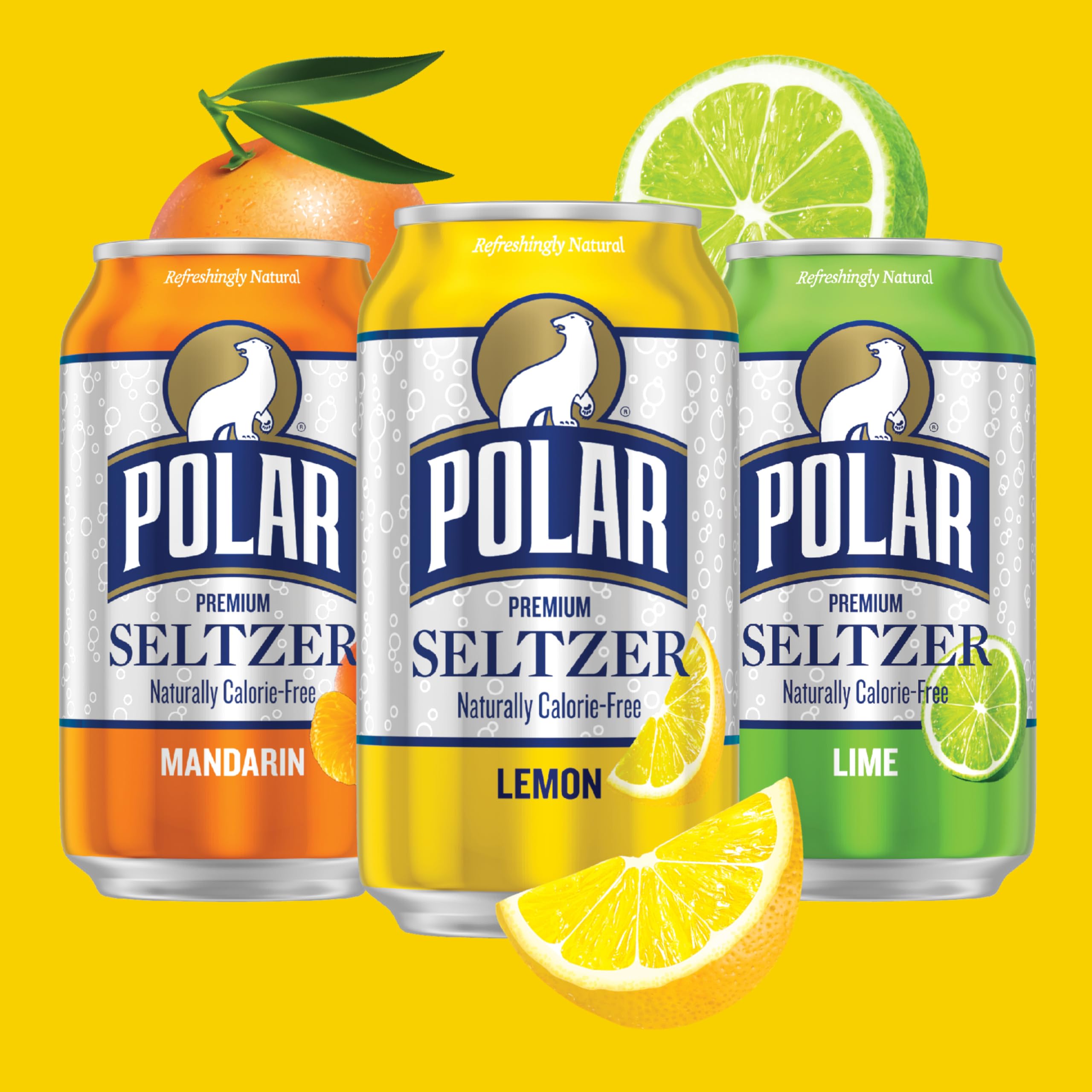 Polar Seltzer Mandarin can close-up offers bright flavor with no sugar.