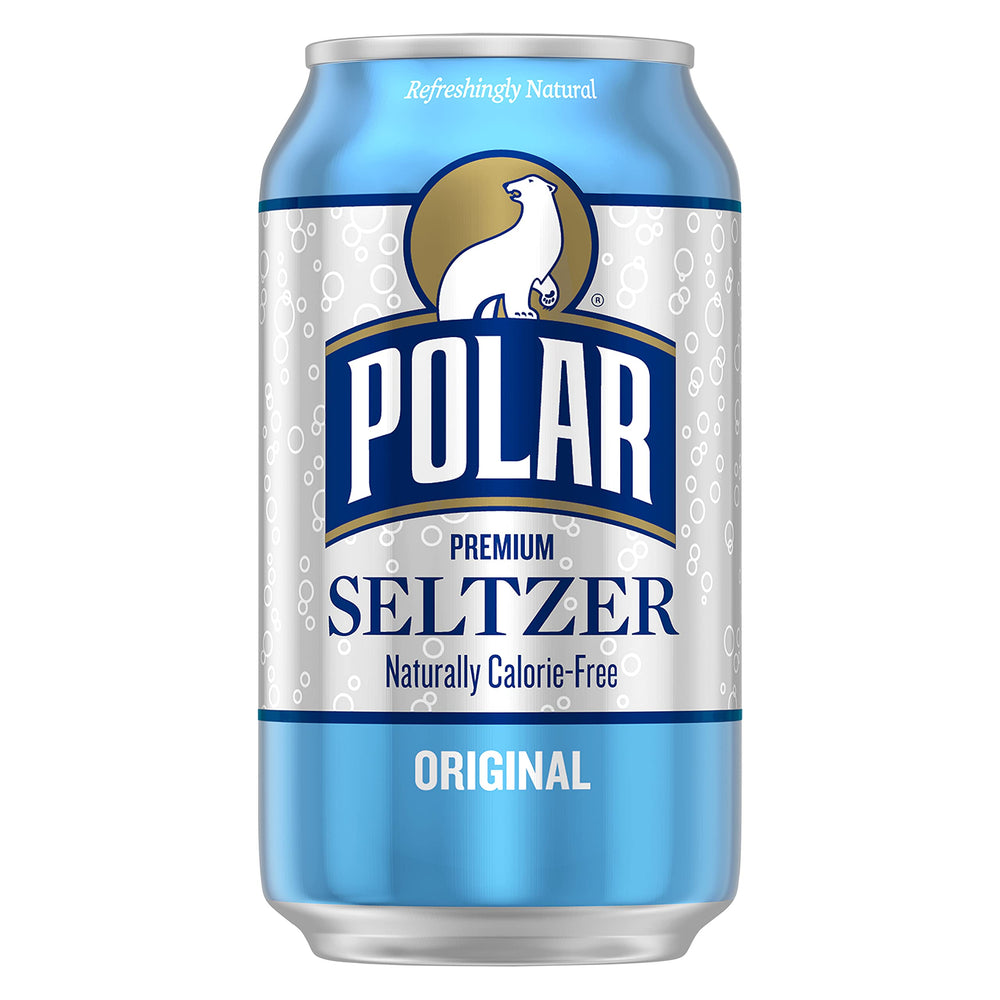 Polar Seltzer Original label detail emphasizes natural flavors and purity