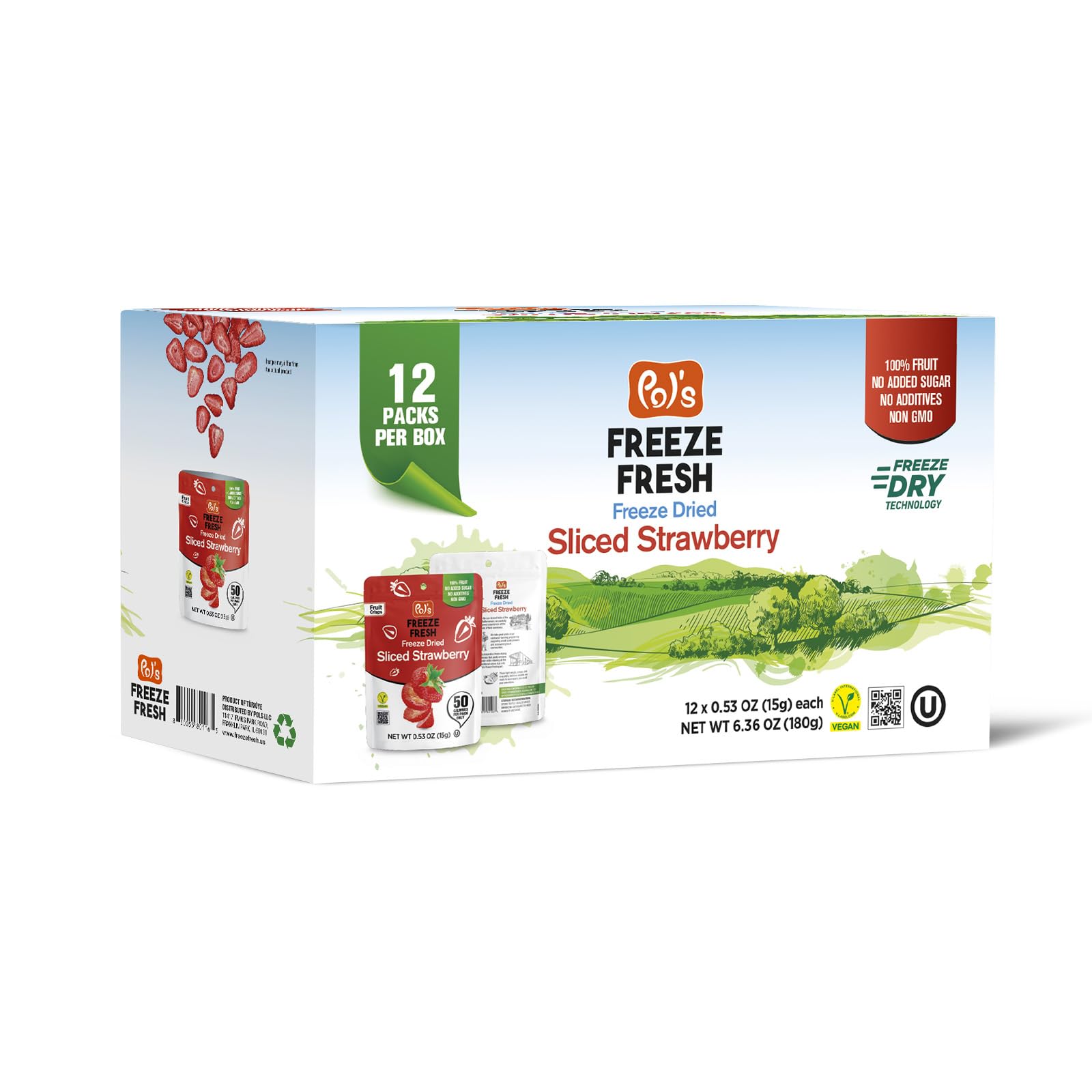 Pol’s Freeze Fresh no sugar added label highlights natural sweetness