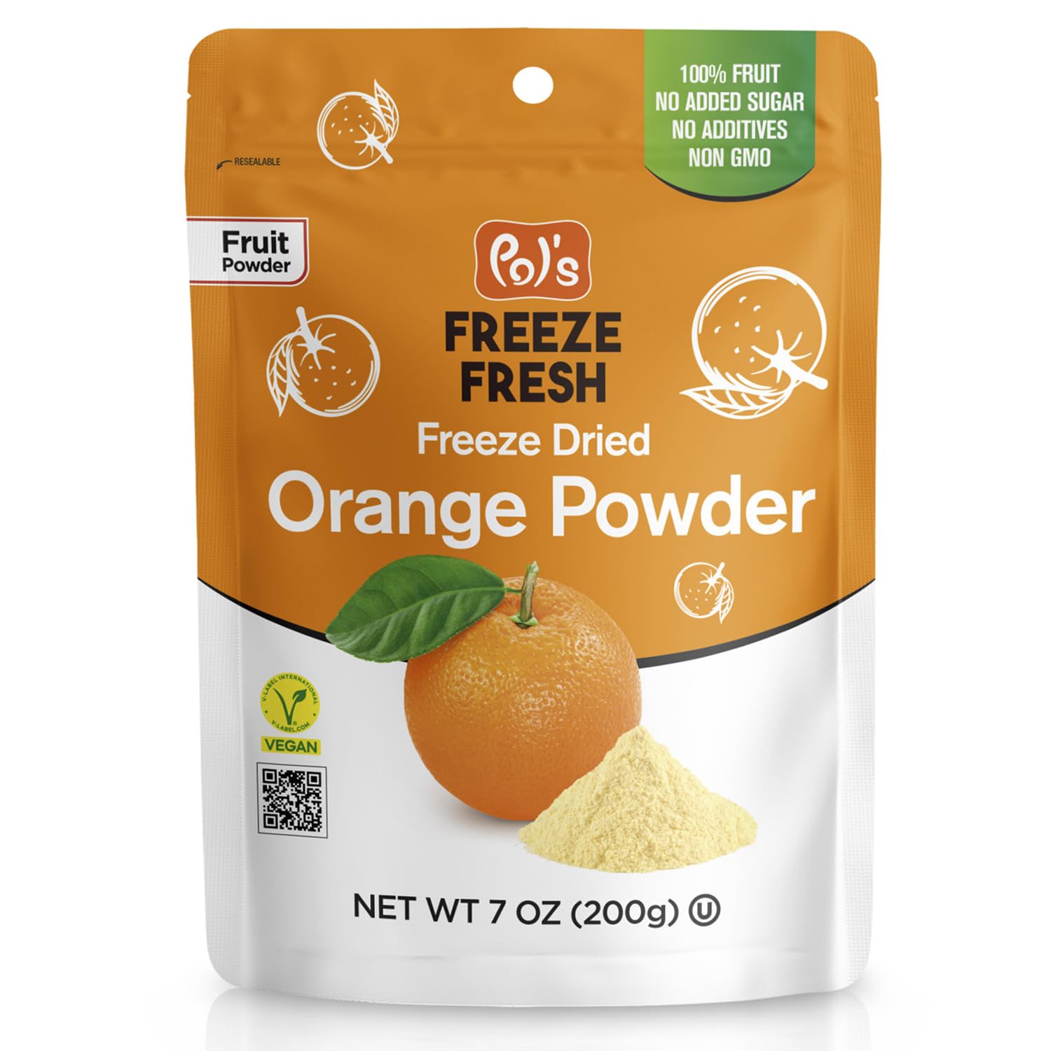 Pol’s Freeze Fresh orange powder bottle adds bright citrus flavor to baking