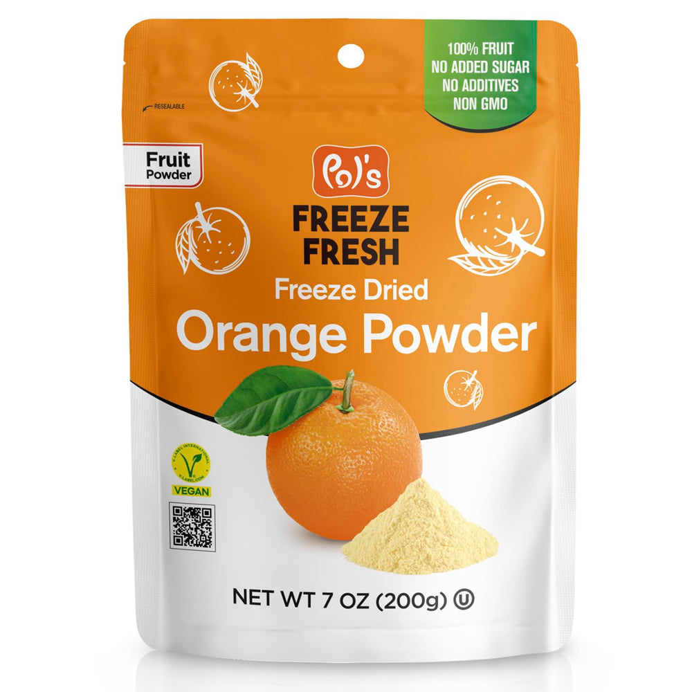 Pol’s Freeze Fresh orange powder bottle adds bright citrus flavor to baking