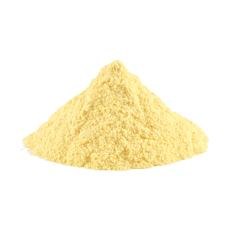Pol’s Freeze Fresh orange powder in a glass with smoothie showing easy use