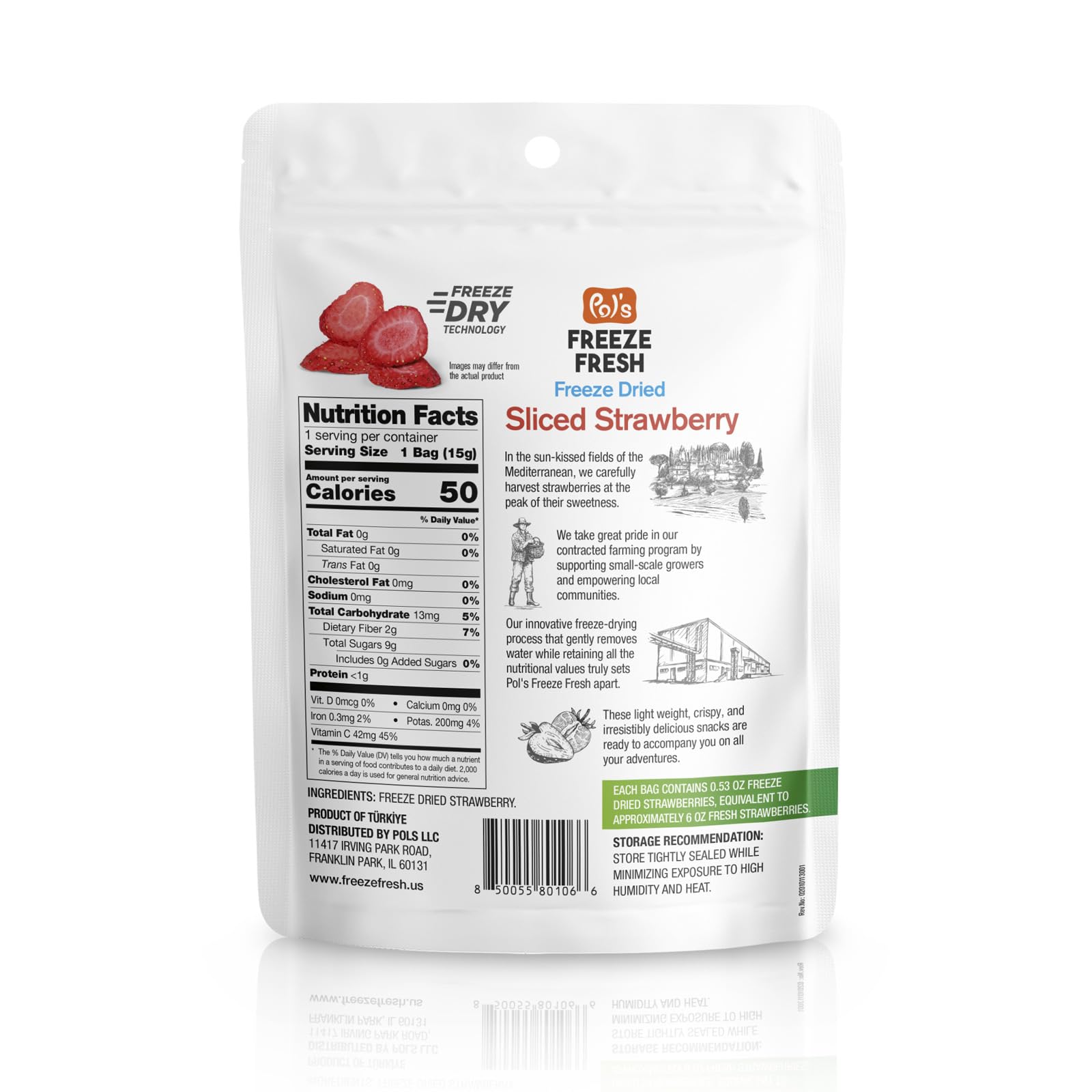 Pol’s Freeze Fresh single-serve packets ideal for on-the-go strawberry snacks