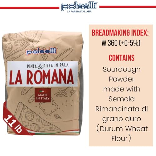 POLSELLI La Romana 0 flour calzone stuffing ready shows versatile dough for fillings.