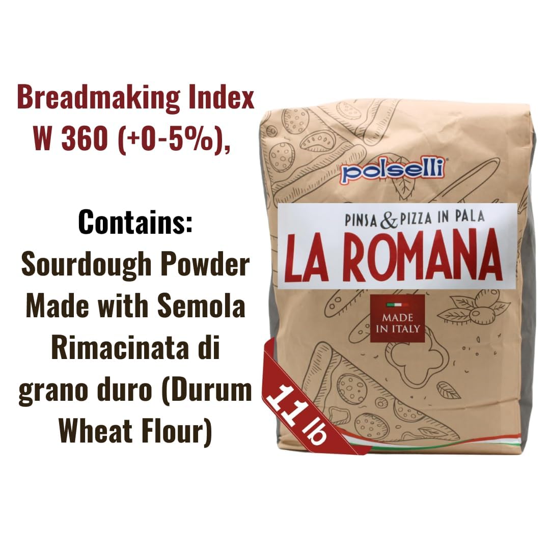 POLSELLI La Romana 0 flour wheat-blend varietals underscores premium gluten and flavor potential.