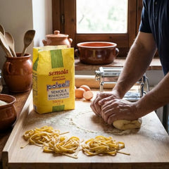 POLSELLI pizza dough crafted yields crisp, chewy crust in home ovens.