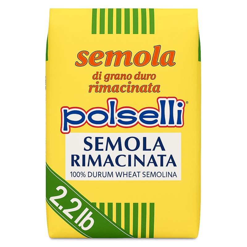 POLSELLI Semola flour bag showing premium durum wheat for richer bread flavor.
