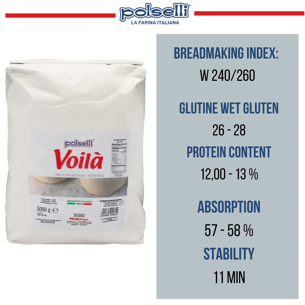 POLSELLI Voila flour promotes browning for a crisp, flavorful crust