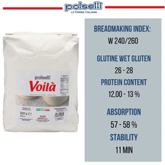 POLSELLI Voila flour promotes browning for a crisp, flavorful crust