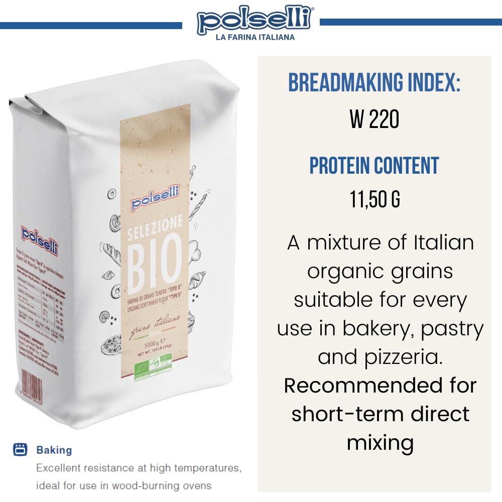 POLSELLI artisan bread flour 00 for soft crumb and crust
