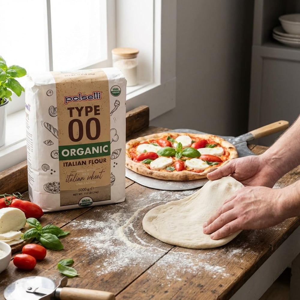 POLSELLI organic flour versatile for pizza, bread, and pasta