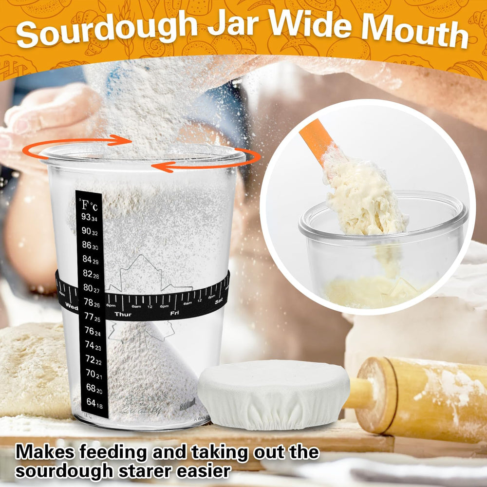 POLYHNIA baking kit includes spatula for precise starter handling.