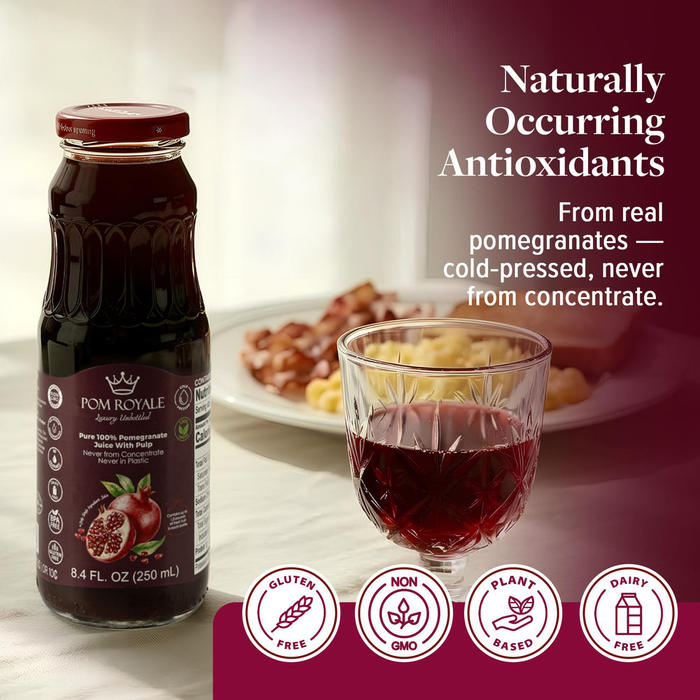 Pom Royale bottle pour captures a bold, tart-sweet pour.