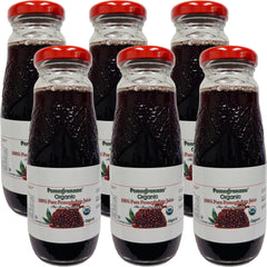 Pomegranaze organic pomegranate juice bottle in glass for everyday refreshment.