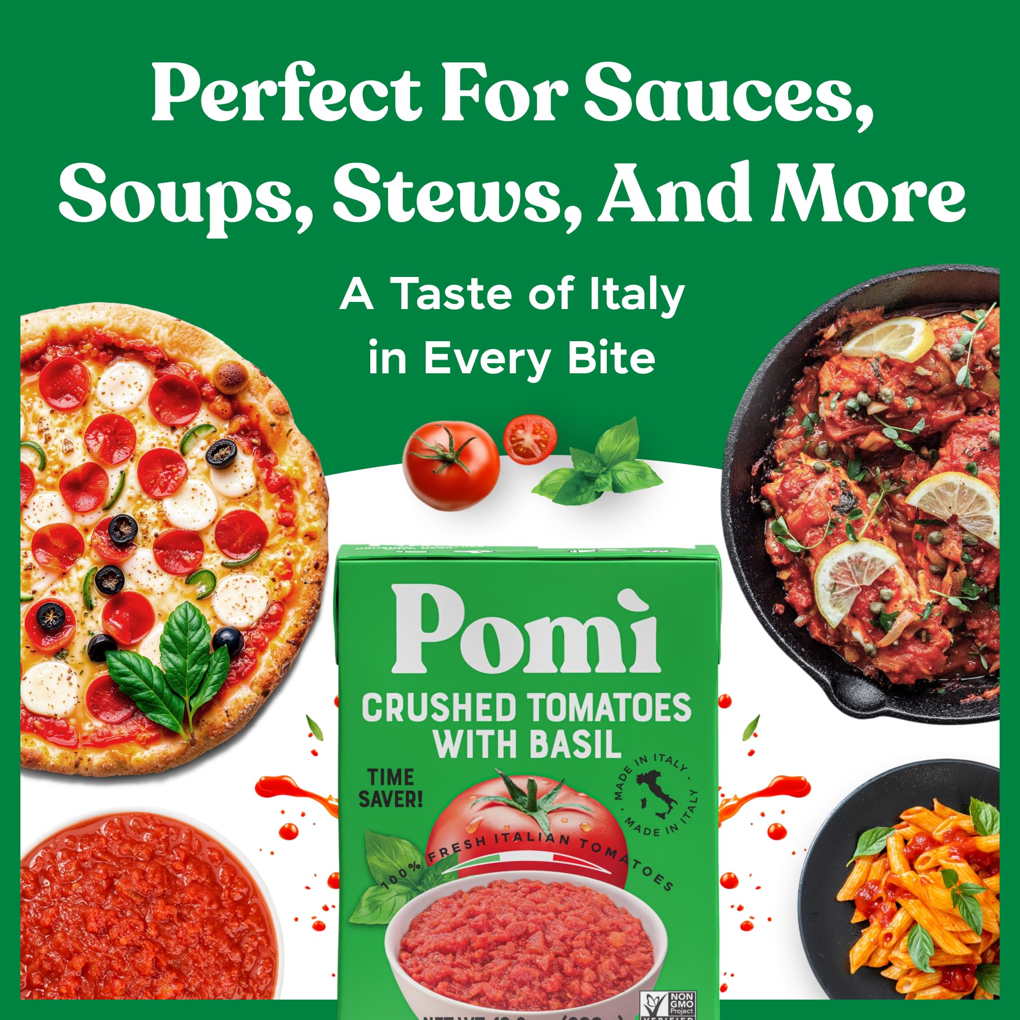 Pomi Basil-tomato sauce ready for pizza night.