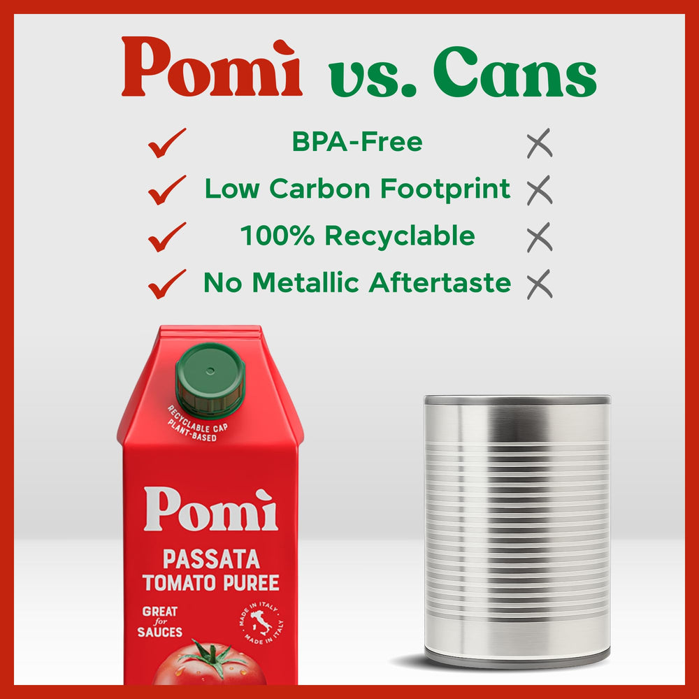 Pomì Passata ideal as a base for pasta sauces.