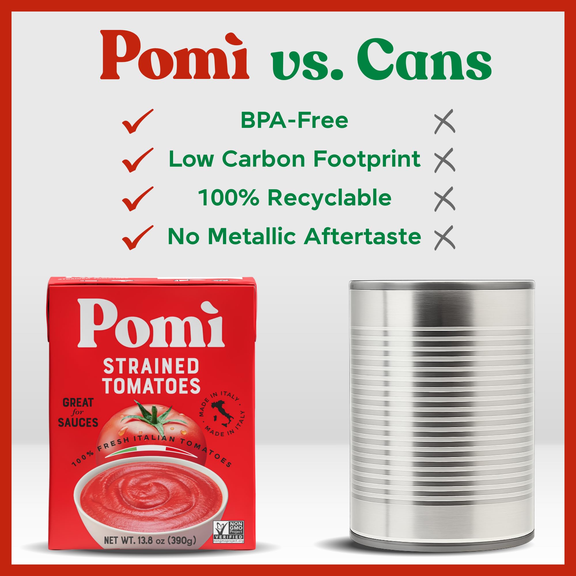 Pomi Strained Tomatoes kosher-gluten-free option supports diverse dietary needs.