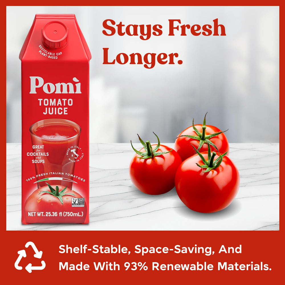 Pomi Tomato Juice used as a warm base for stews and soups.