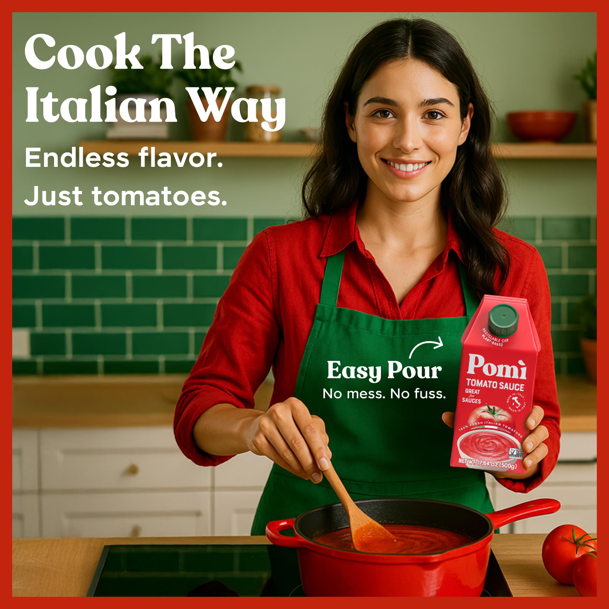Pomì Tomato Sauce on pizza night as a vibrant tomato base.