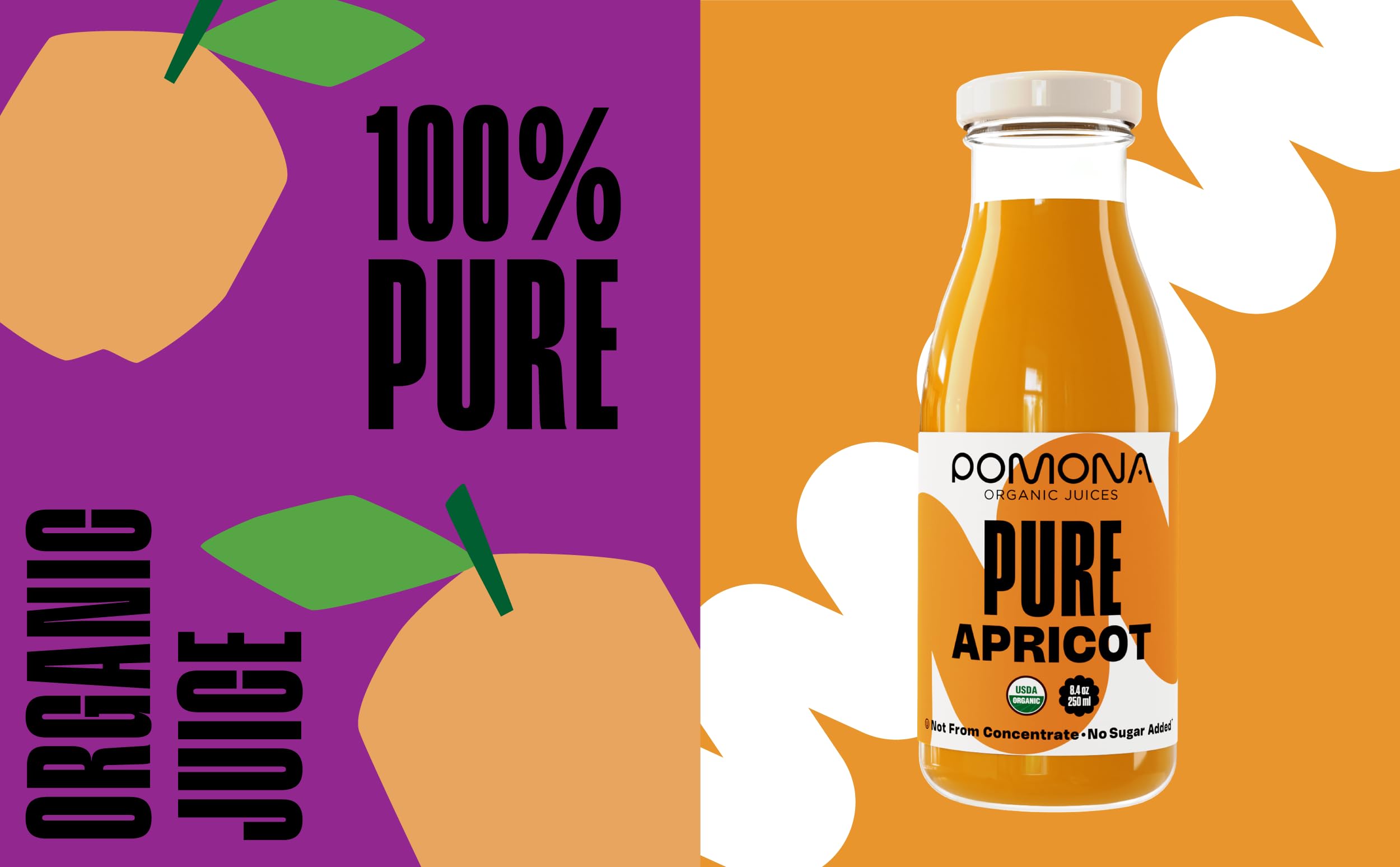 Pomona Apricot Juice glass bottles offer eco-friendly packaging and on-the-go enjoyment.