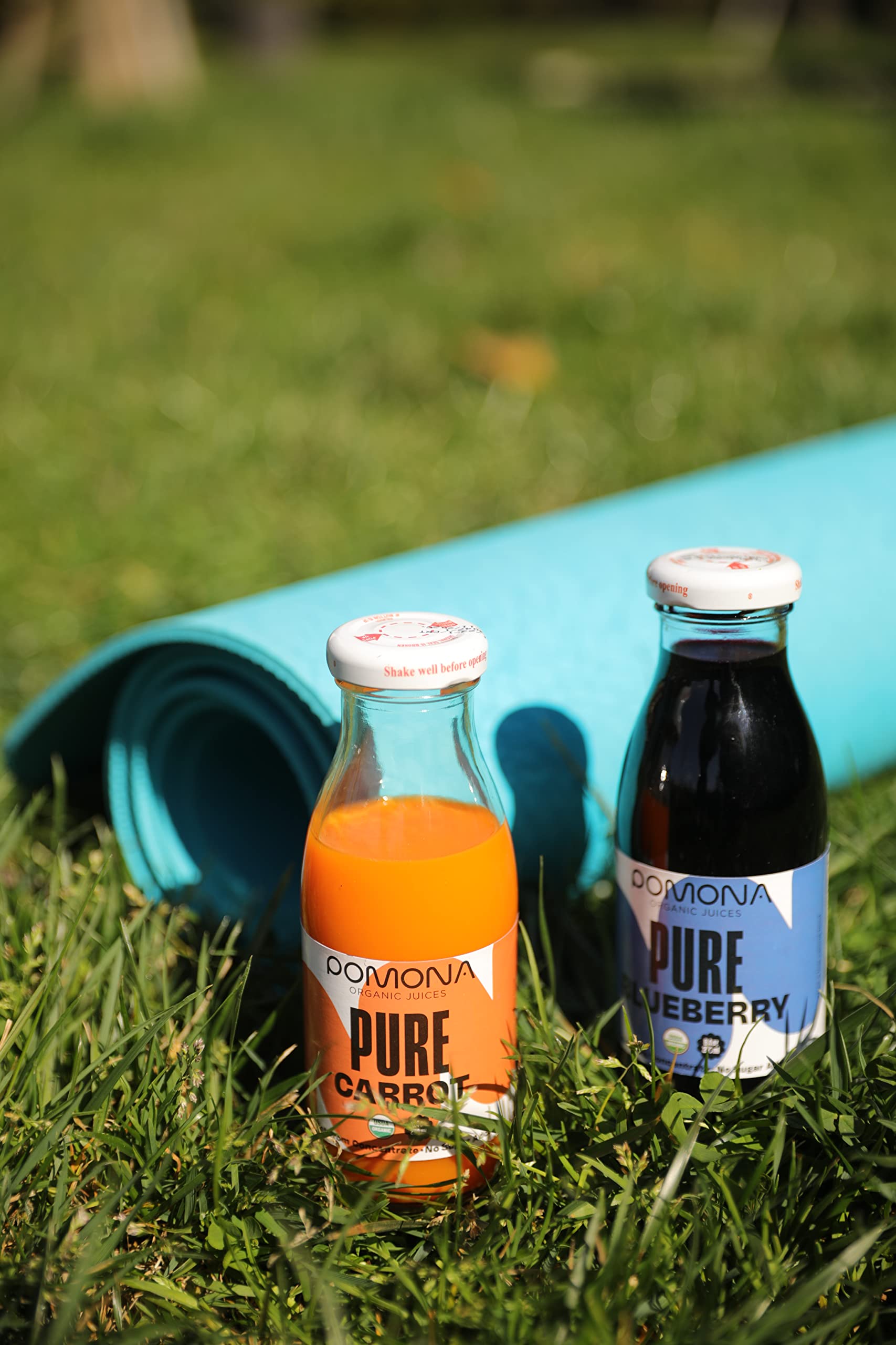 Pomona Blueberry Juice 12-pack display for at-home stock.