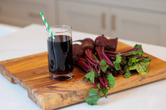 Pomona Organic Beet Juice 12-pack glass bottles, ideal for on-the-go routines.