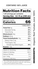 Pomona Organic Juices glass bottle with label highlighting organic ingredients
