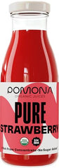 Pomona Organic Strawberry Juice pour into glass; natural flavor ready to enjoy