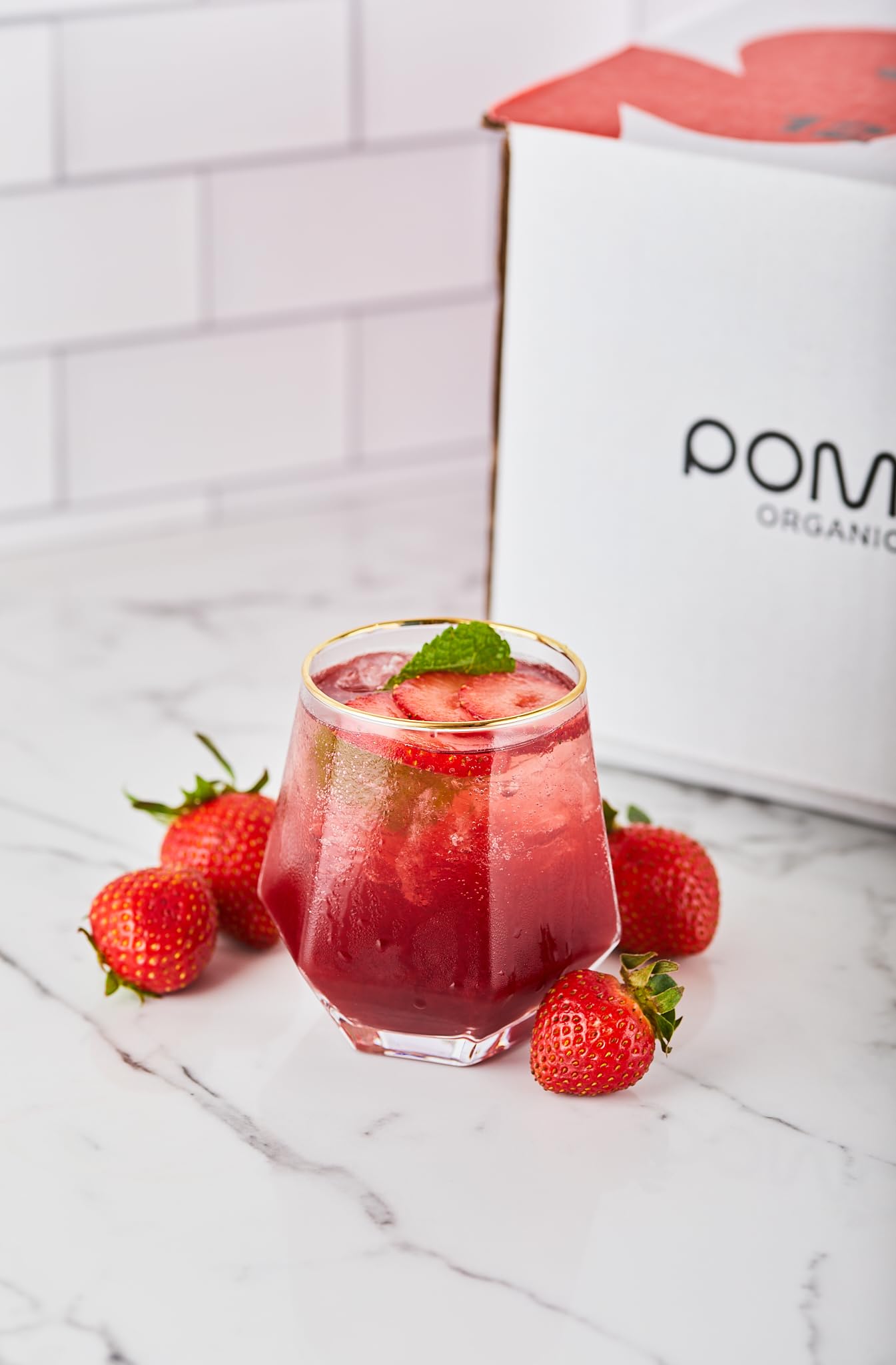 Pomona Organic Strawberry Juice ready-to-drink; on-the-go hydration with natural strawberry flavor