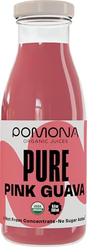 Pomona Pink Guava glass highlights vibrant color and natural ingredients.