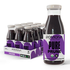 Pomona Organic Prune Juice bottle front view, ready-to-drink on the go.