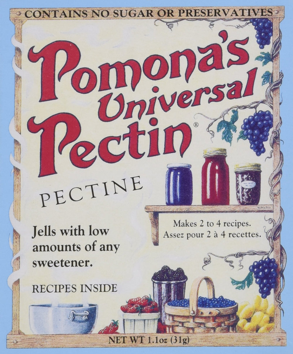 Pomonas Universal Pectin packaging close-up for citrus-based jams and jellies.