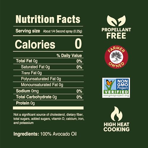Pompeian Avocado Oil Cooking Spray supports high-heat cooking up to 510°F.