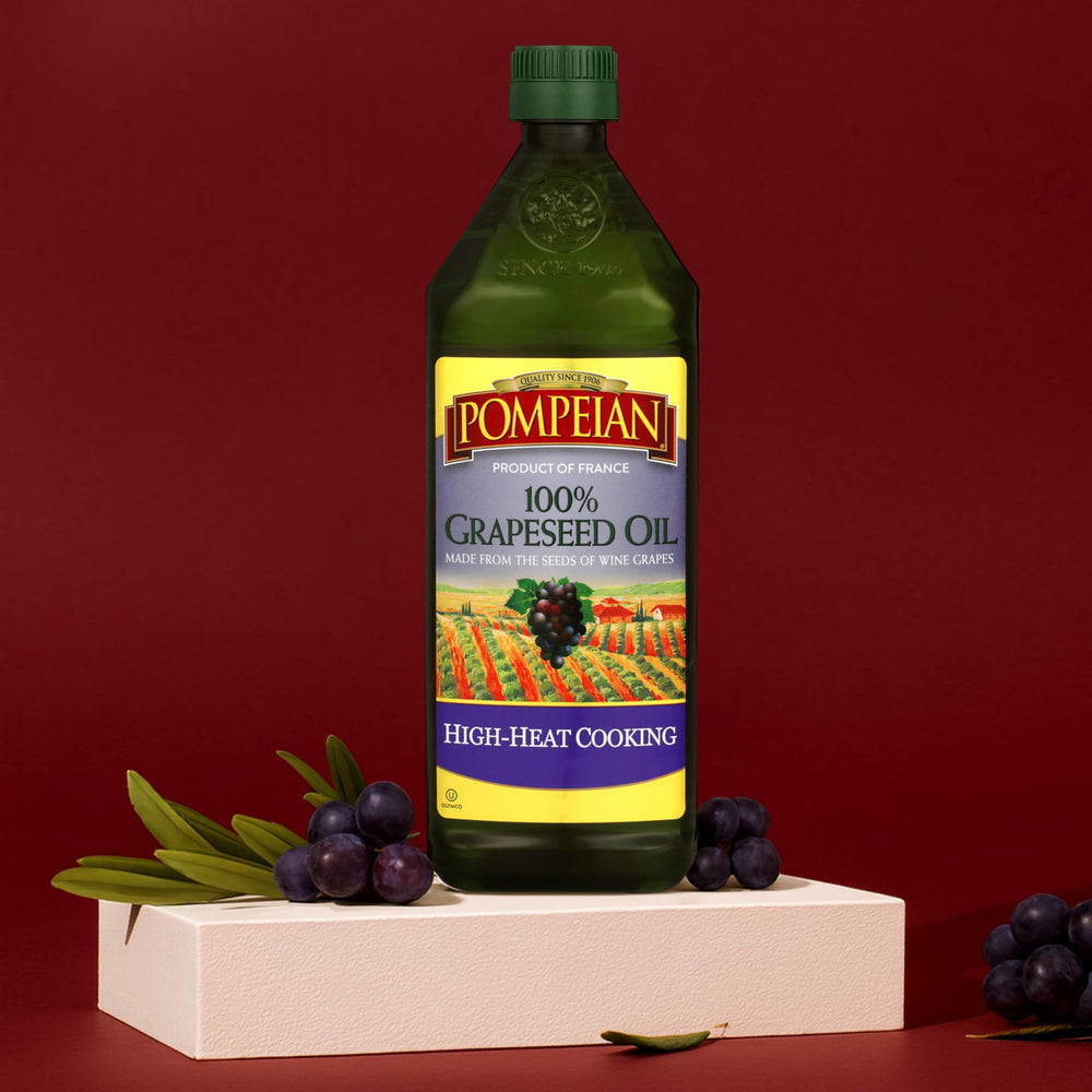 Pompeian grapeseed oil high smoke point supports high-heat cooking