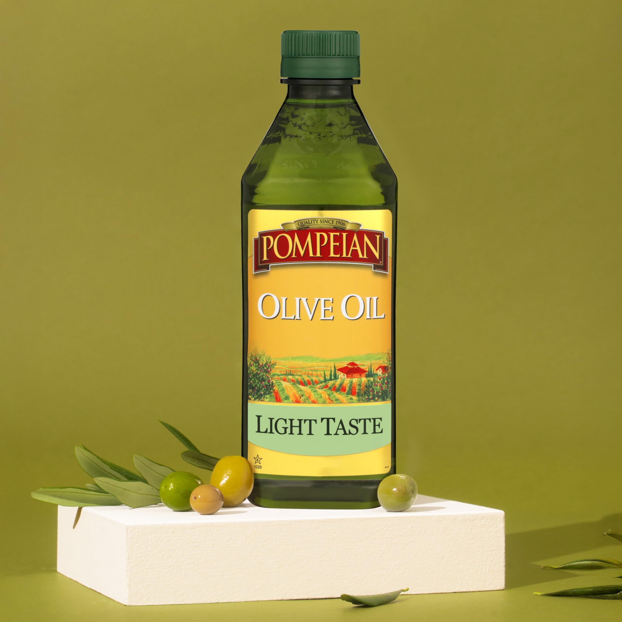 Pompeian Olive Oil label emphasizes authenticity and dietary certifications for informed choices