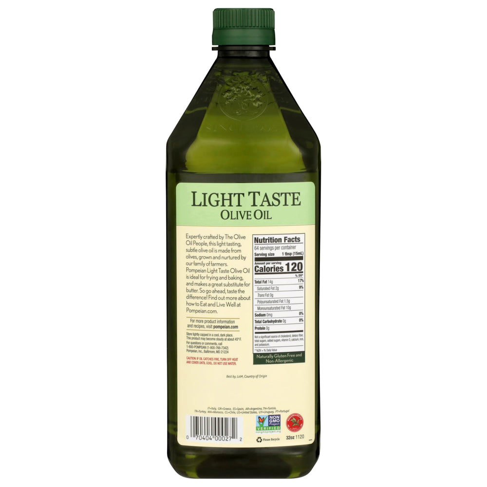 Pompeian Light Taste Olive Oil pantry shot ready for daily meals