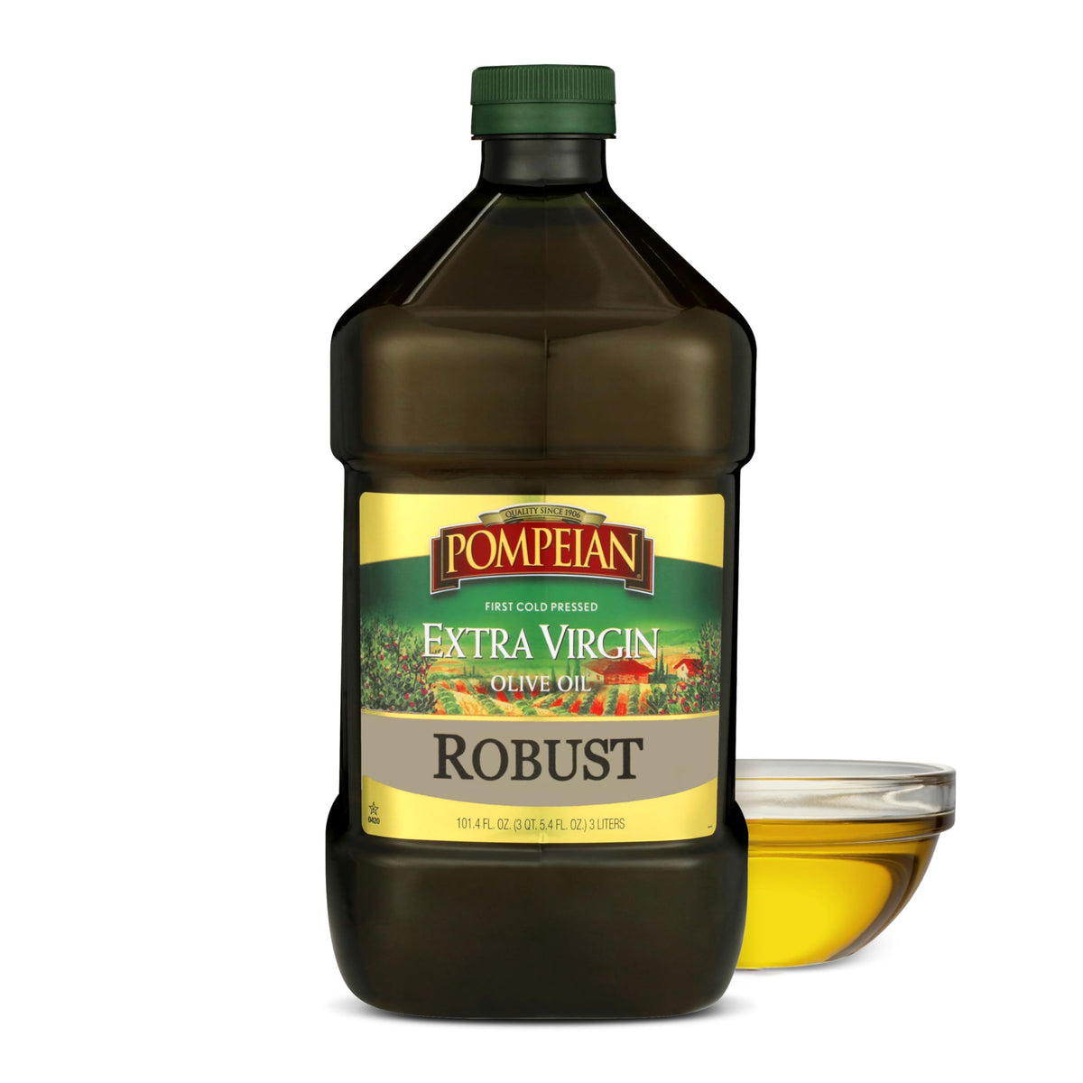 Pompeian Robust EVOO bottle for everyday cooking with full flavor.