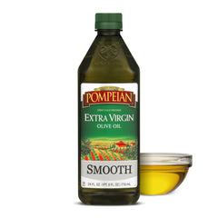 Pompeian Smooth EVOO bottle pour, ideal for sautéing