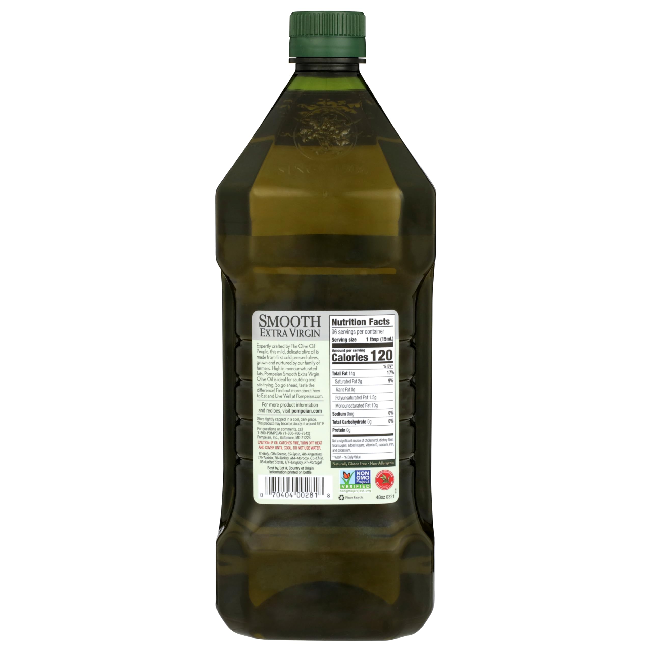 Pompeian Smooth Olive Oil in a pan ready for quick sauté and sear.