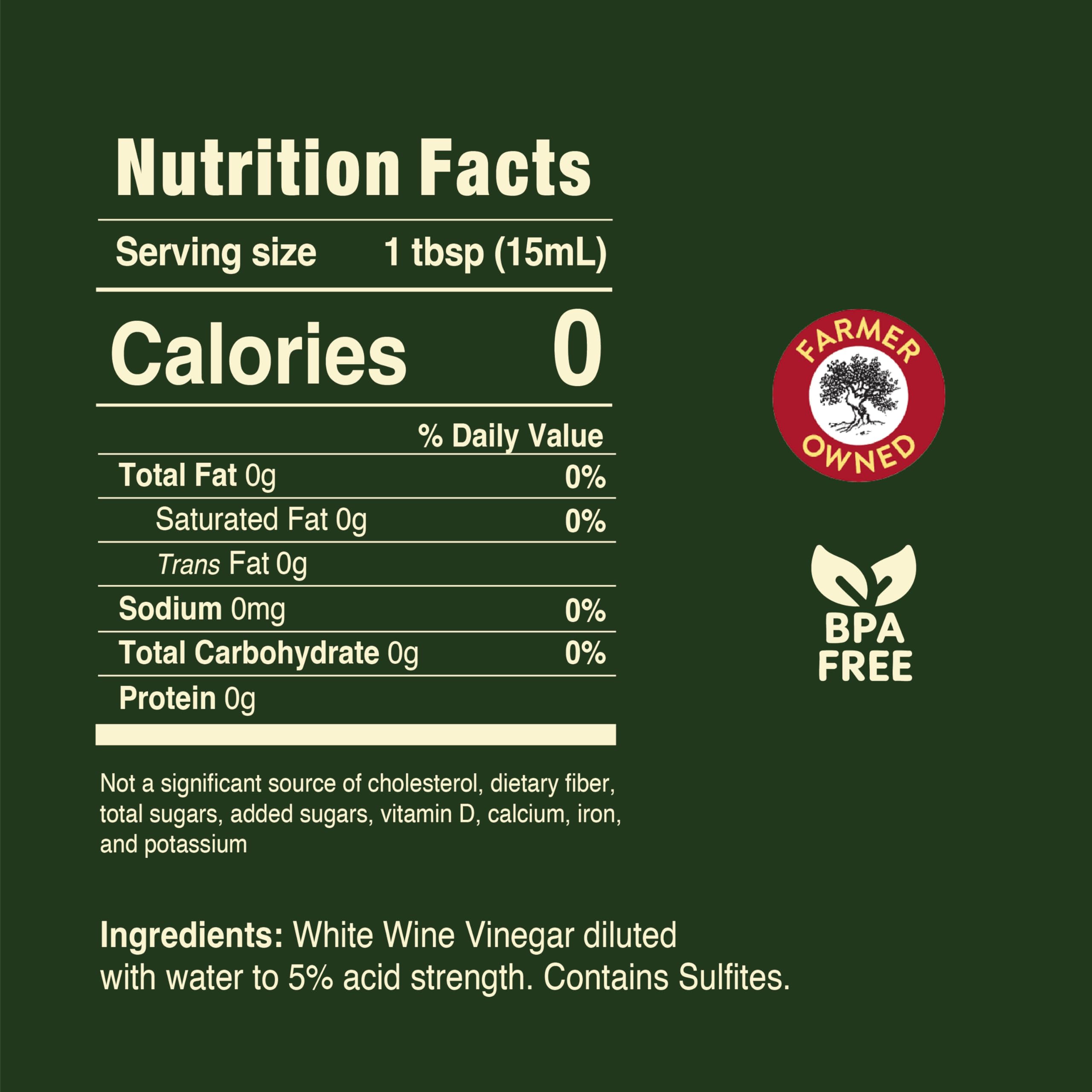 Pompeian White Wine Vinegar ideal for bright salad dressings and seafood sauces.