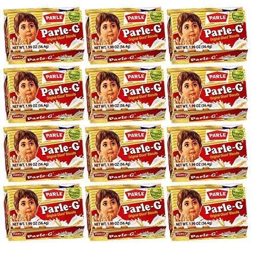 Ponlee Parle-G biscuits 12-pack front display, convenient snacking