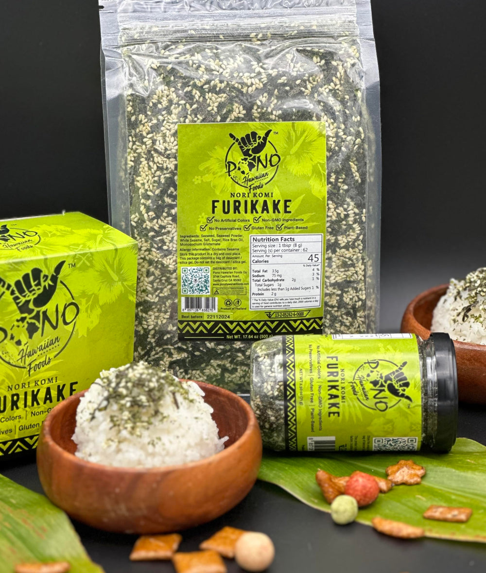 Pono Hawaiian fusion flavor blending Hawaiian and Japanese culinary traditions.