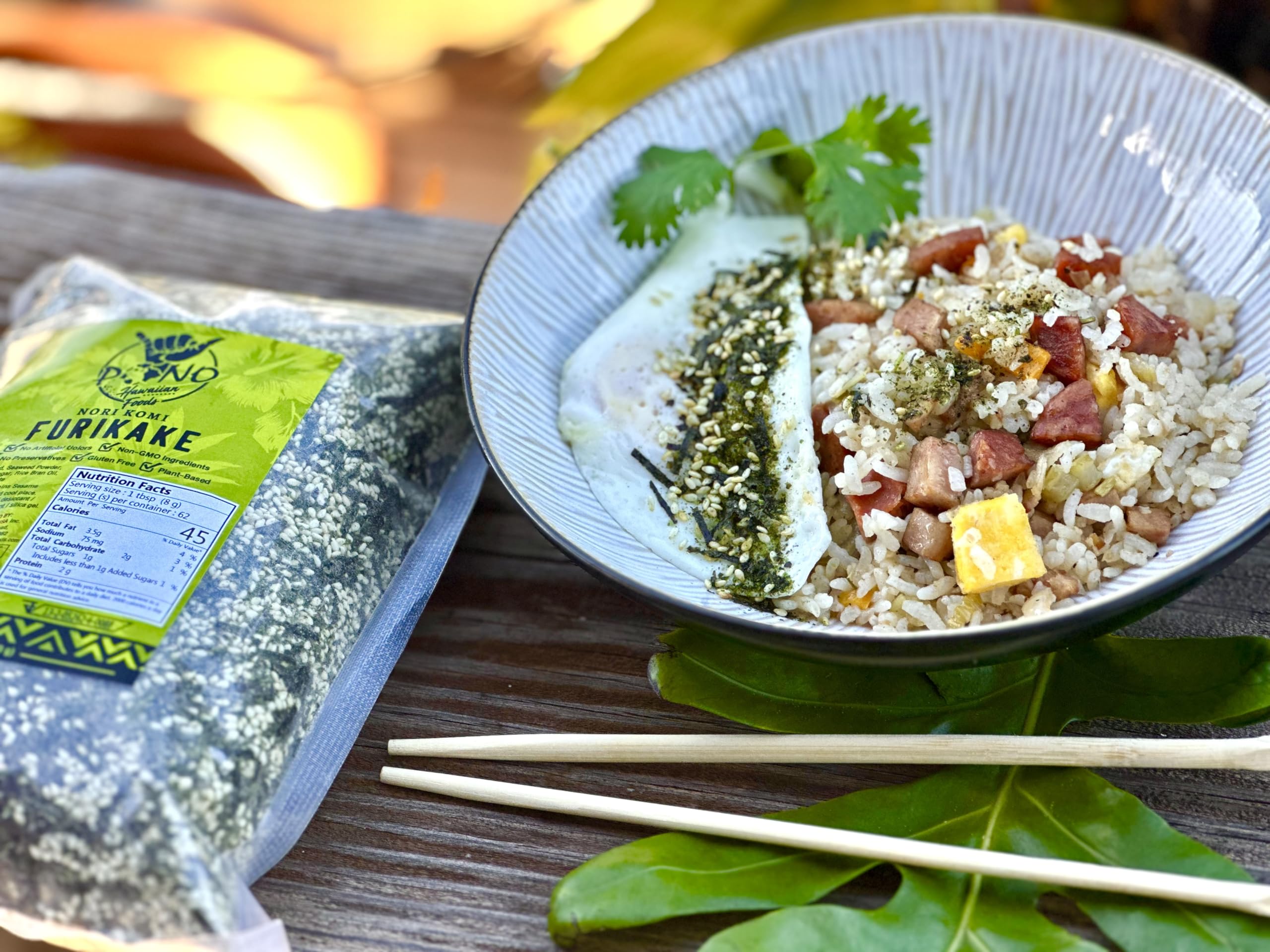 Pono Hawaiian seaweed nori flakes for an oceanic flavor boost.