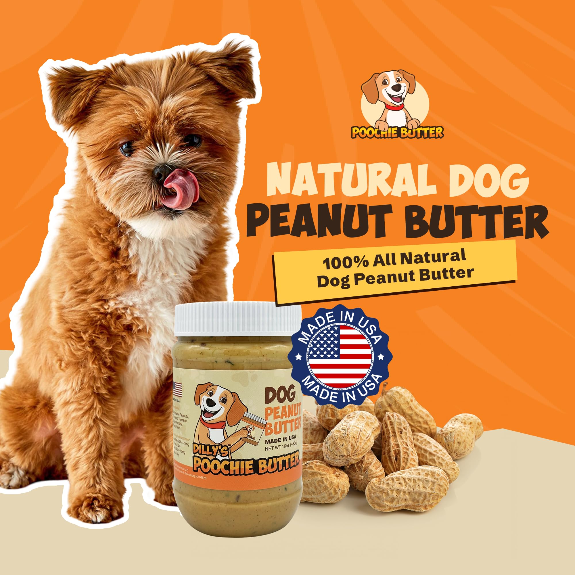 Poochie Butter 2-pack 16oz shows convenient dual-pack packaging for busy households.