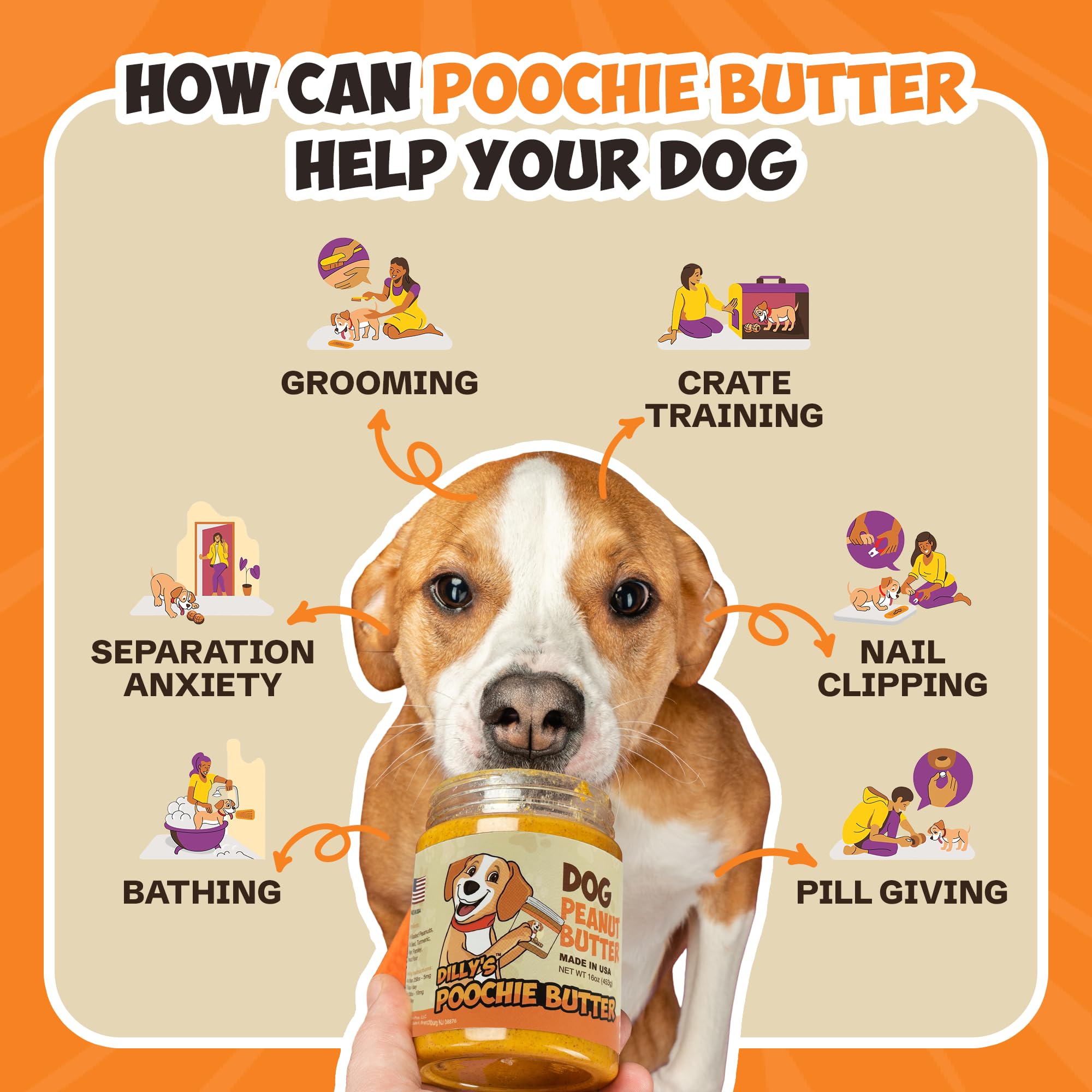 Poochie Butter spread on a lick mat supports enrichment and engagement.
