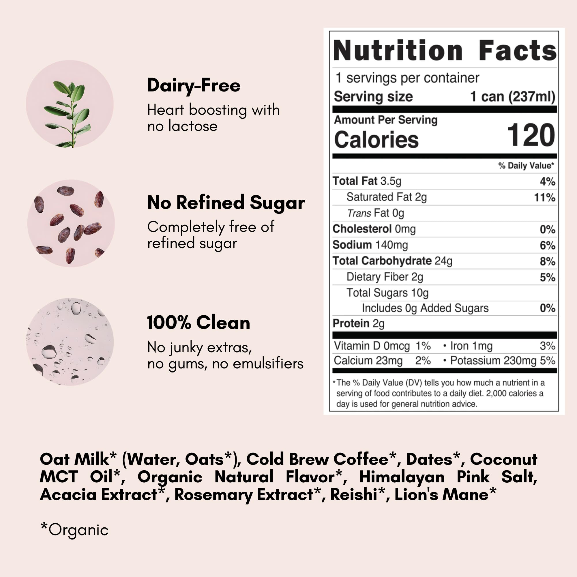 Pop and Bottle iced oat latte can offers refreshing caffeine boost.