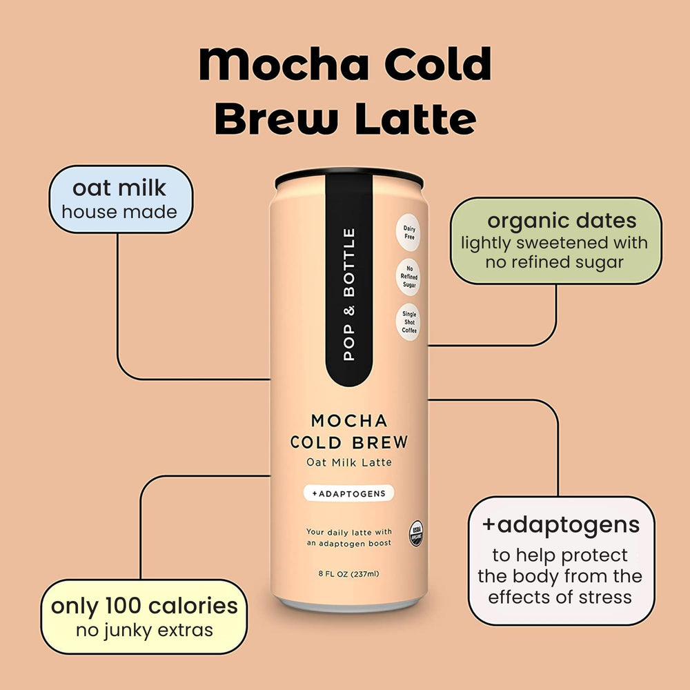 Pop & Bottle organic oat milk coffee on the go